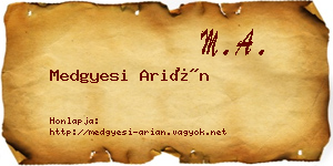 Medgyesi Arián névjegykártya